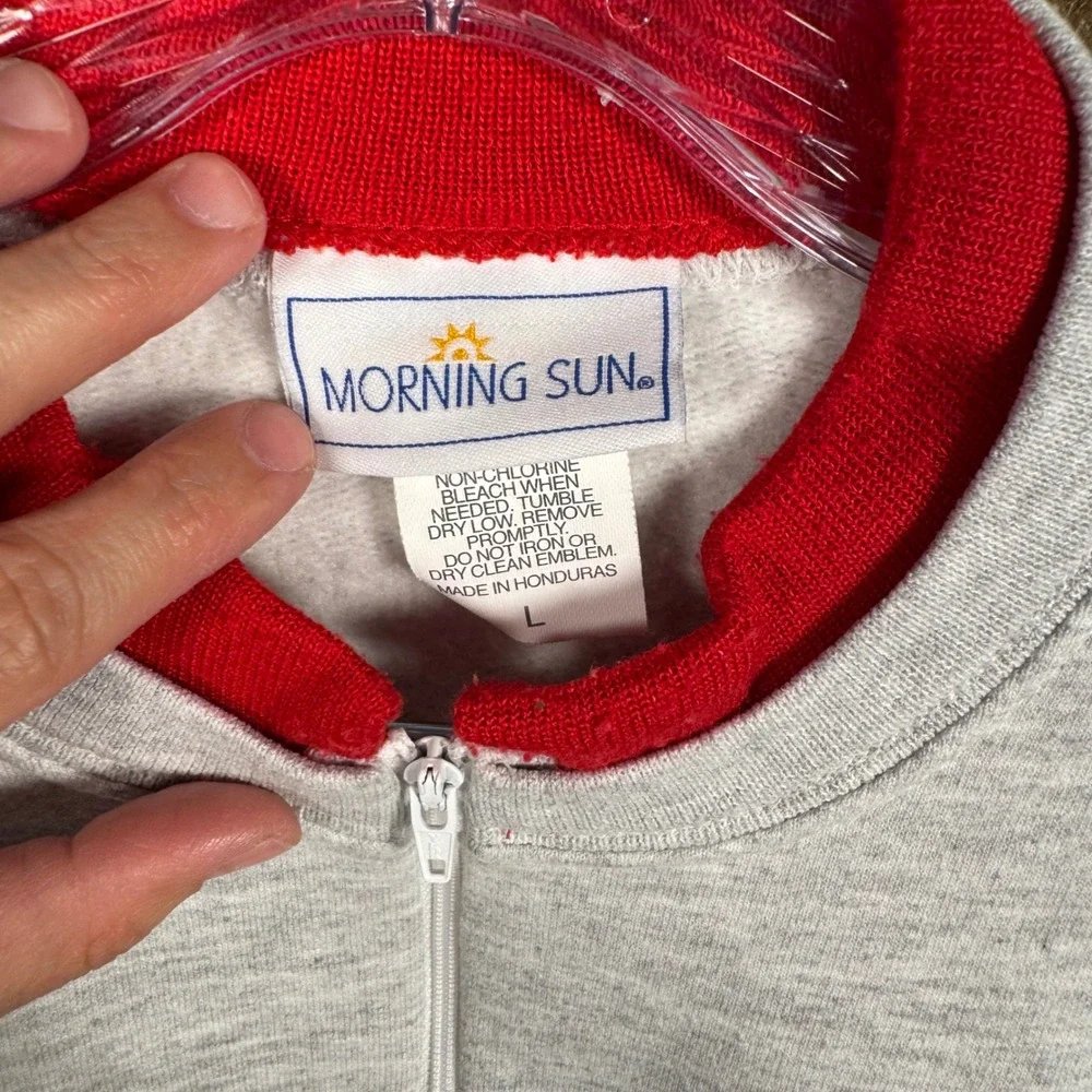 Vintage Morning Sun Sweater Shirt Large Womens 90s Cardinal Bird Grandma USA